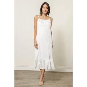 NWT! Line & Dot White Dakota Flowy Midi Dress - Size Small (MSRP $125)